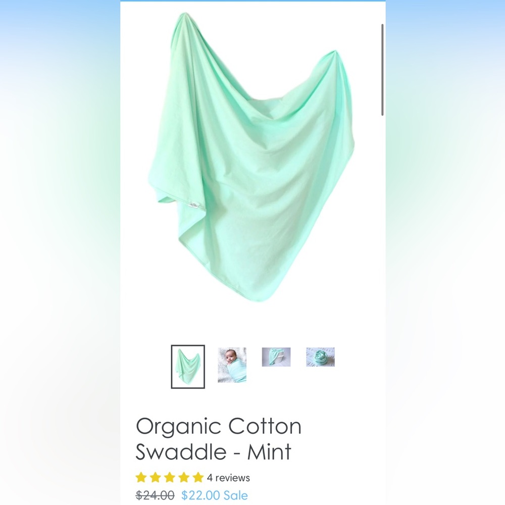 FAWN & FOSTER Organic Cotton Swaddle - mint